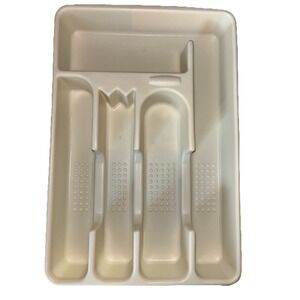 Vintage Rubbermaid Silverware Organizer Tray Flatware‎ Almond Cutlery Retro 2919